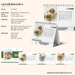 Mẫu in lịch để bàn đẹp năm 2026