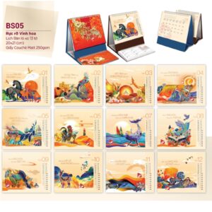 Mẫu in lịch để bàn đẹp năm 2026