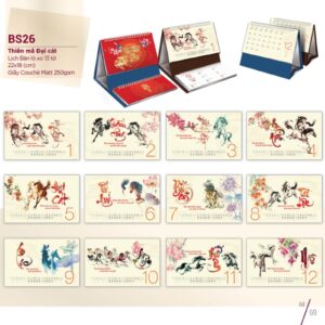 Mẫu in lịch để bàn đẹp năm 2026