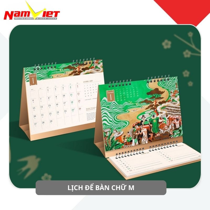 Lịch để bàn dáng chữ M