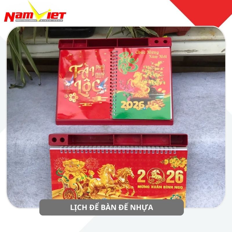 Lịch để bàn có đế nhựa