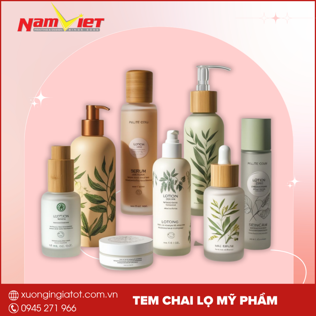 In tem chai lọ mỹ phẩm – giải pháp nâng tầm thương hiệu chuyên nghiệp